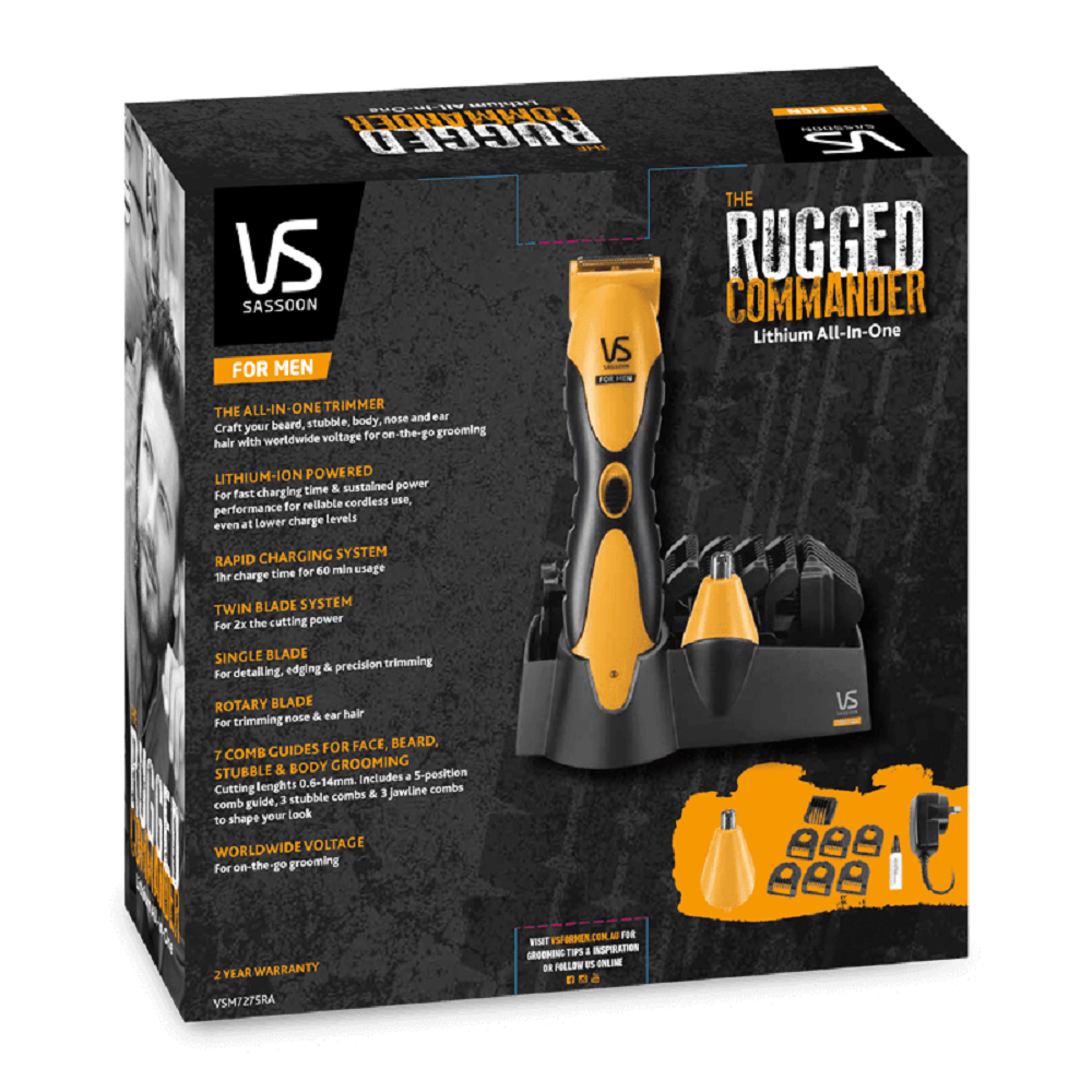 VS Sassoon for Men The Rugged Commander Lithium All-in-One