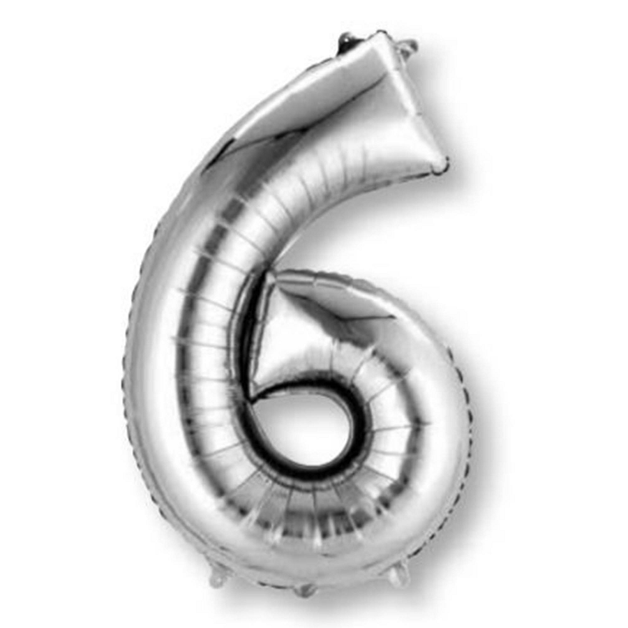 SuperShape Silver Numeral 6.