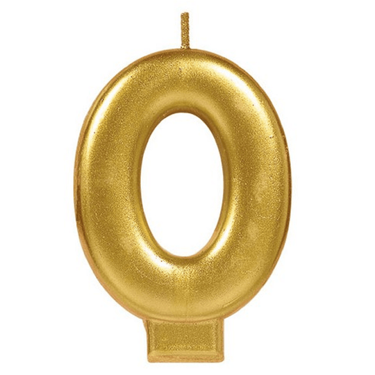 Numeral Metallic Candle - Gold #0