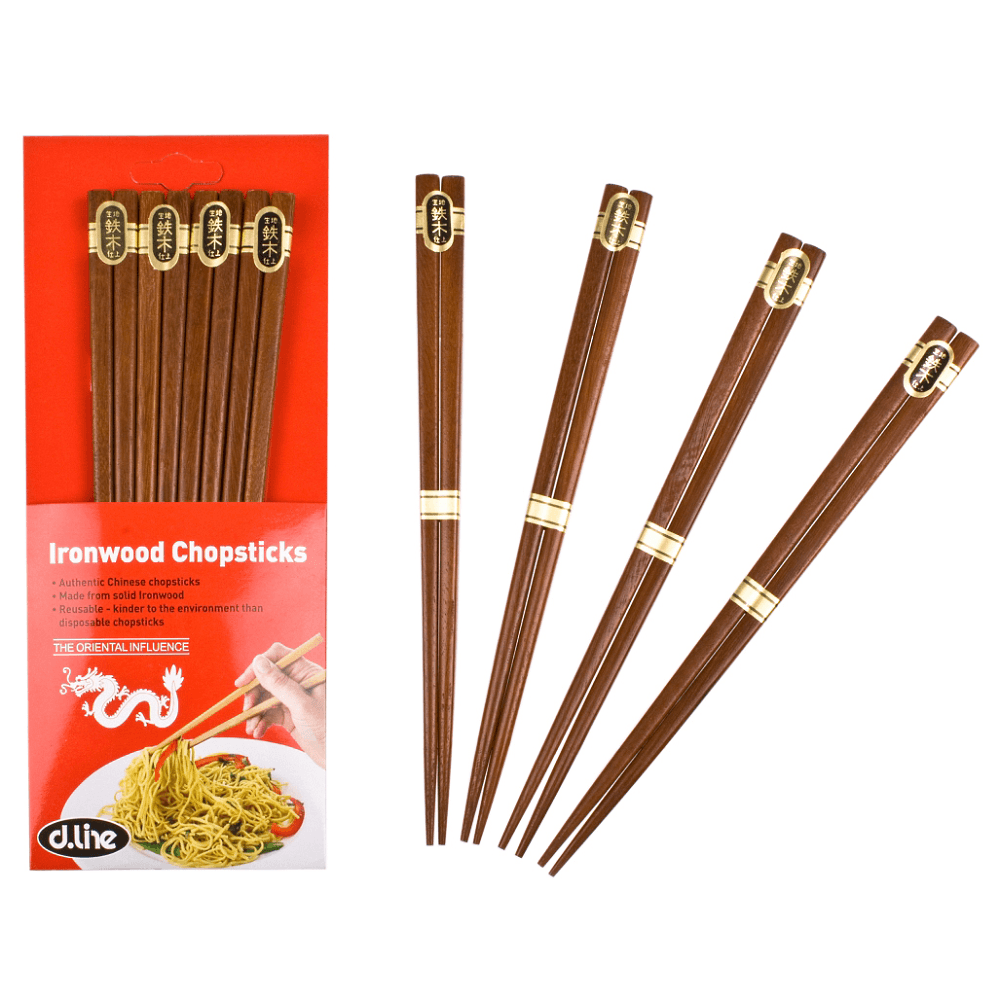 D.Line Set of 4 Iron Wood Chopsticks