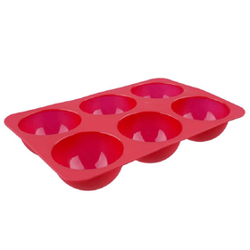 D.Line Daily Bake Silicone 6 Cup Dome Desert Mould - Red