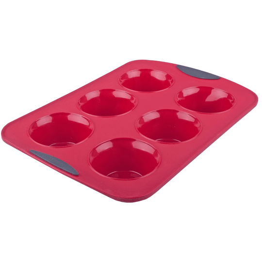 D.Line Daily Bake 6-Cup Silicone Jumbo Muffin Pan - Red
