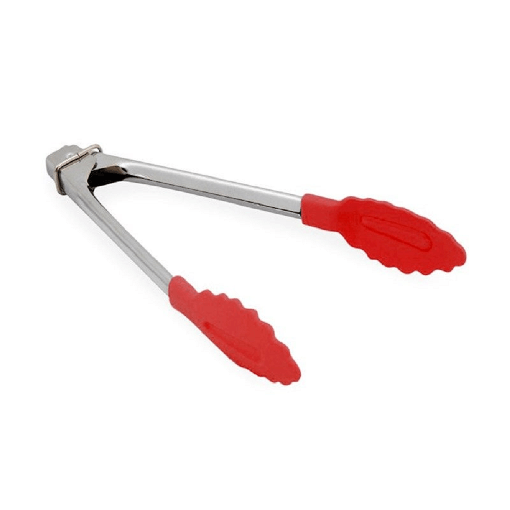 D.Line Stainless Steel Mini Tongs with Nylon Head 18cm - Red