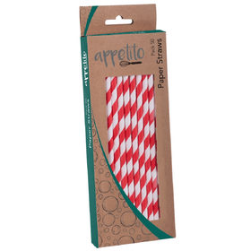 D.Line Appetito 50-Pack Paper Straws - Red Stripes