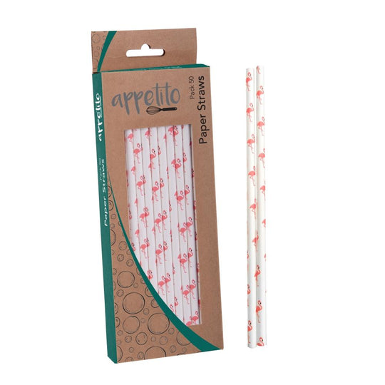D.Line Appetito 50-Pack Paper Straws - Flamingo