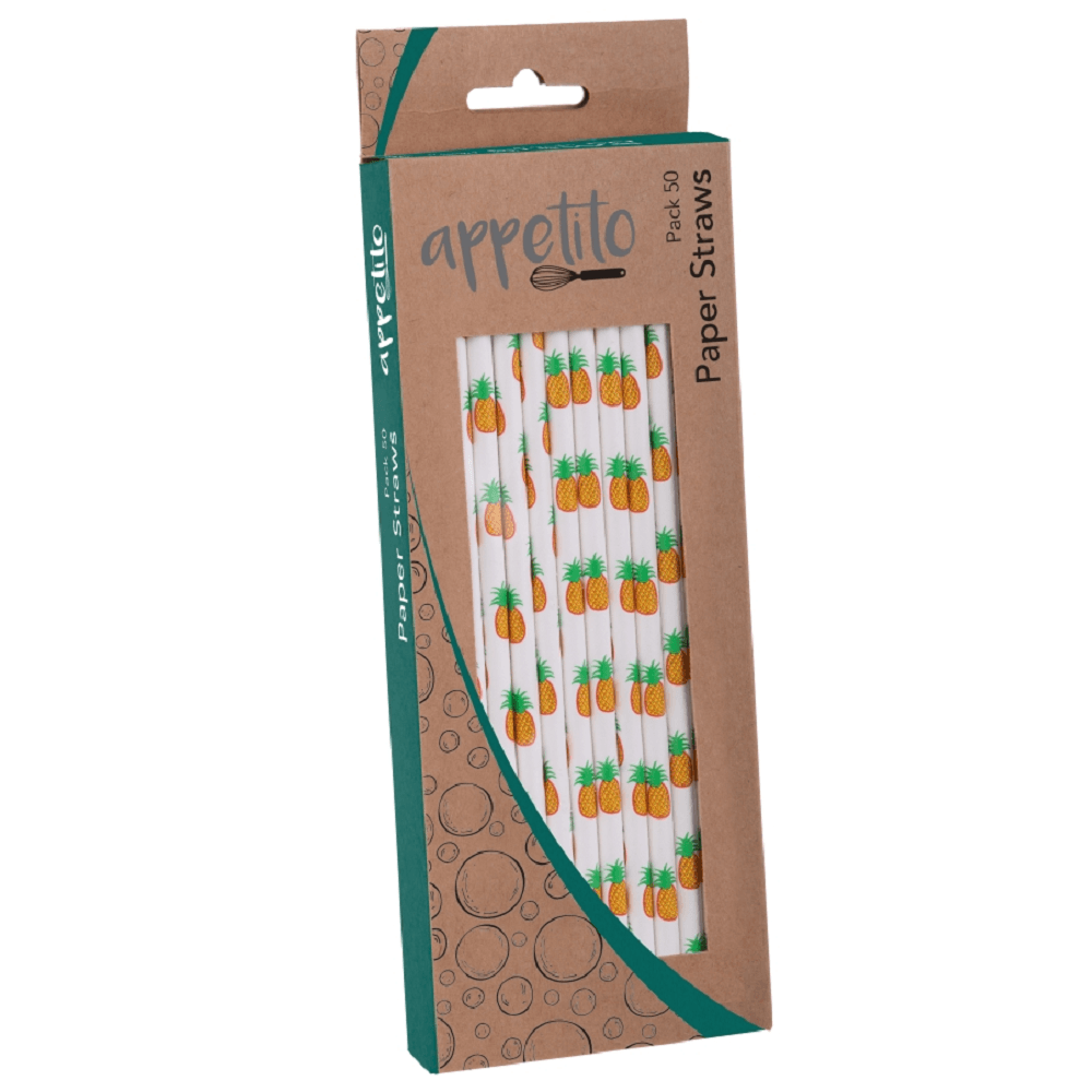 D.Line Appetito 50-Pack Paper Straws - Pineapple