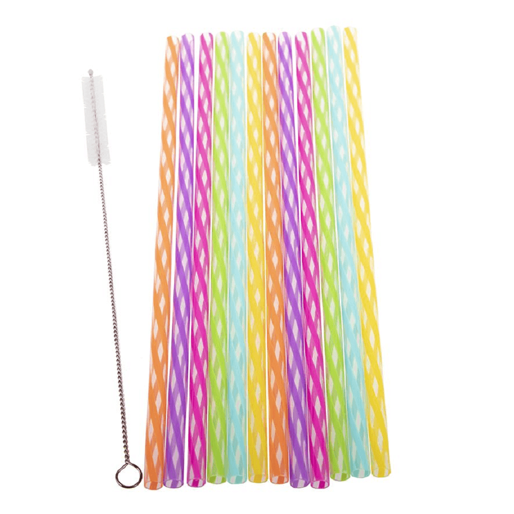 D.Line Appetito Pack 24 Reusable Rainbow Party Straws