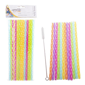 D.Line Appetito Pack 24 Reusable Rainbow Party Straws