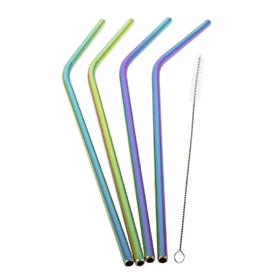 D.Line Appetito Rainbow Stainless Steel Bent Drinking Straws