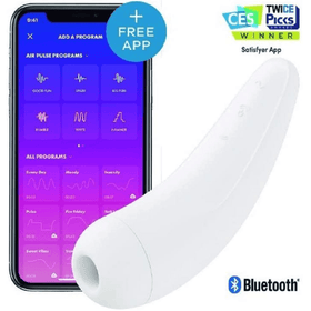 Satisfyer Curvy 2+ Bluetooth Clitoral Sucking Vibrator - White