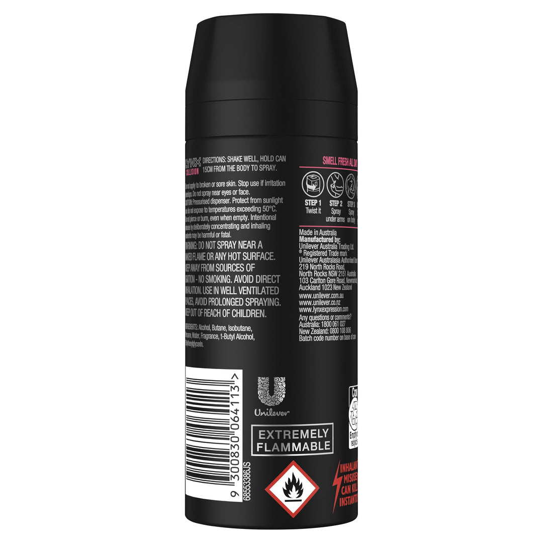 LYNX COLLISION 48H Deodorant Bodyspray Fresh Bergamot + Pink Pepper