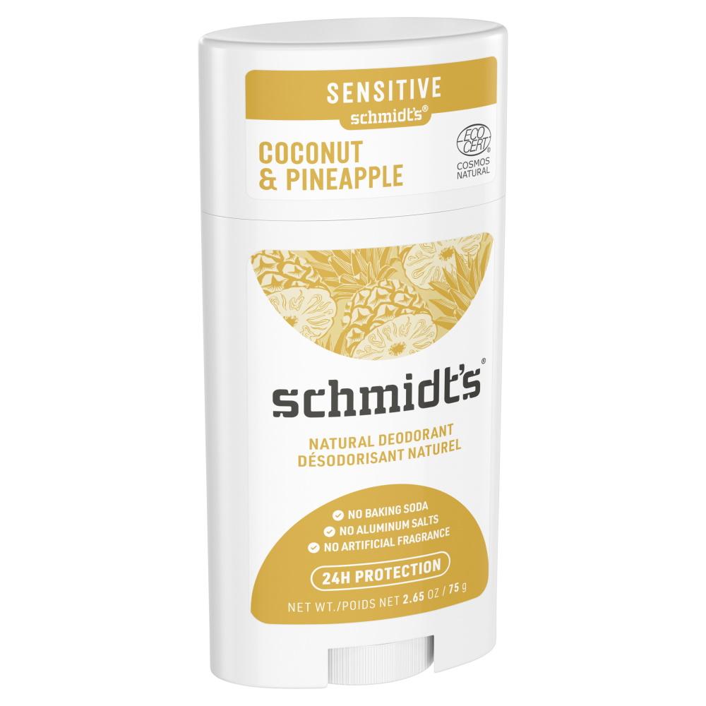 Schmidt's Sensitive Natural Deodorant Stick 75g - Coconut & Pineapple