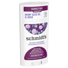 Schmidt's Sensitive Natural Deodorant Stick 75g - Hemp Seed Oil & Rose