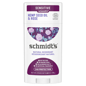 Schmidt's Sensitive Natural Deodorant Stick 75g - Hemp Seed Oil & Rose