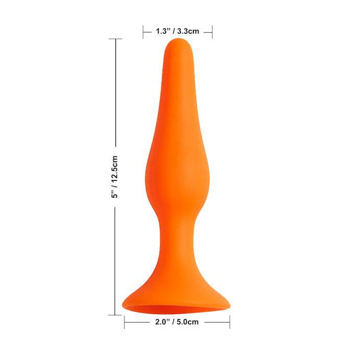 Share Satisfaction Large Silicone Butt Plug - Orange