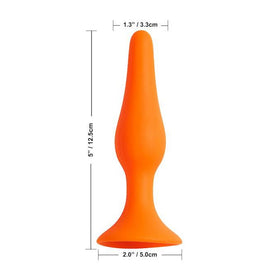 Share Satisfaction Large Silicone Butt Plug - Orange