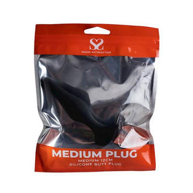 Share Satisfaction Medium Silicone Butt Plug - Black