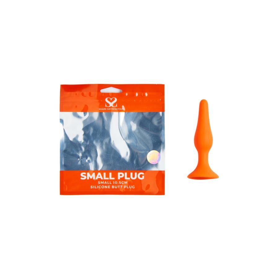 Share Satisfaction Small Silicone Butt Plug - Orange