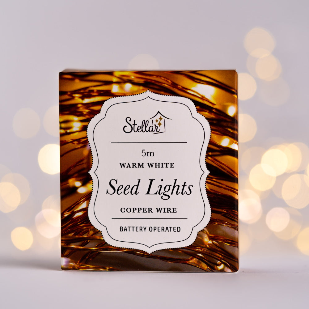 Stellar Haus 50 LED Seed Lights - 5m AA COPPER Wire