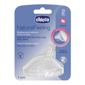 Chicco NaturalFeeling Silicone Teat - 2m+ Medium Flow 1pk
