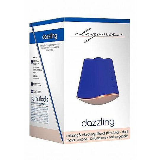 Elegance Dazzling Rotating & Vibrating Clitoral Stimulator - Blue