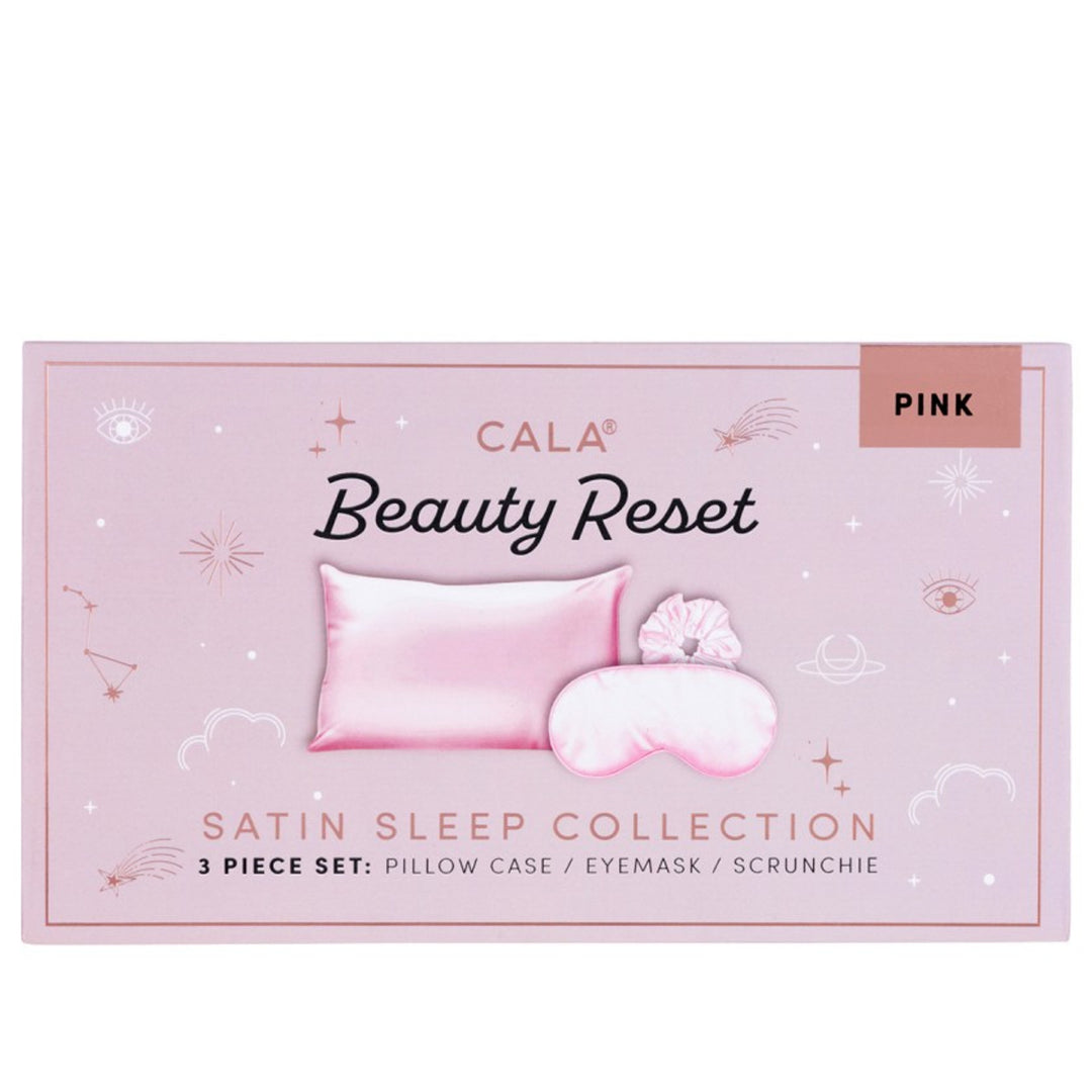 Cala Beauty Reset Satin Sleep Collection 3 Piece Set - Pink