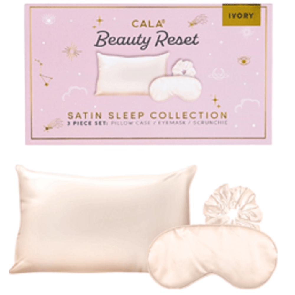 Cala Beauty Reset Satin Sleep Collection 3 Piece Set - Ivory
