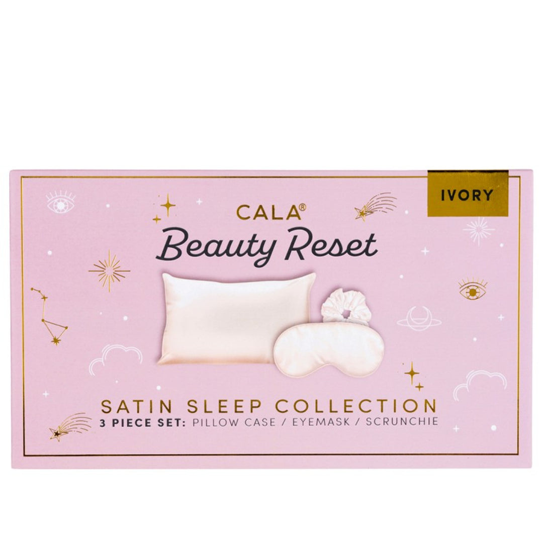 Cala Beauty Reset Satin Sleep Collection 3 Piece Set - Ivory