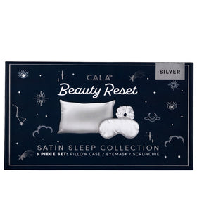 Cala Beauty Reset Satin Sleep Collection 3 Piece Set - Silver