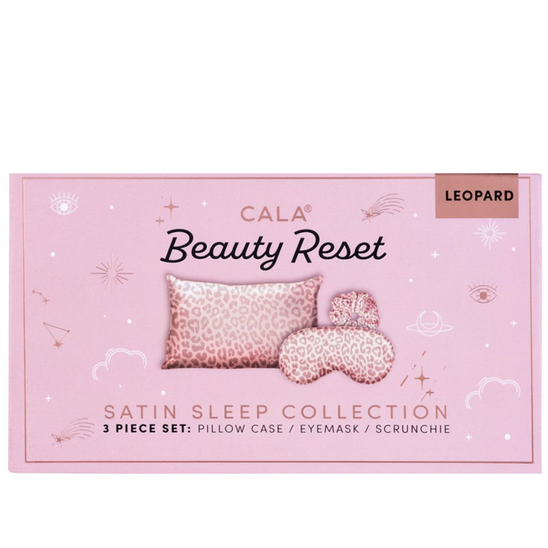 Cala Beauty Reset Satin Sleep Collection 3 Piece Set - Leopard