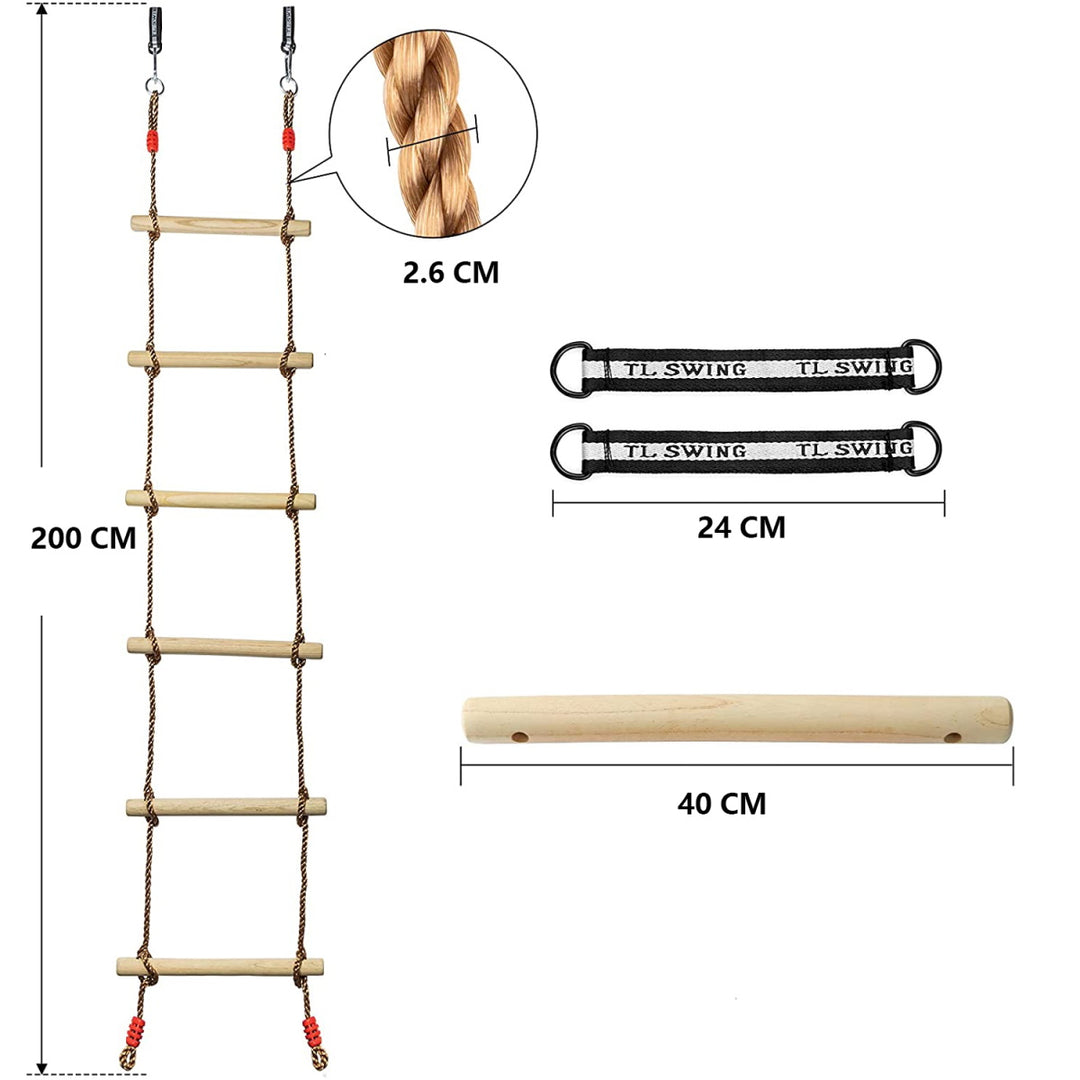 6-Section Climbing Rope Ladder for Kids 200cm