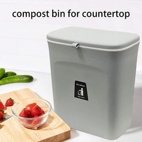 Kitchen Cabinet Door Hanging Trash Can with Lid