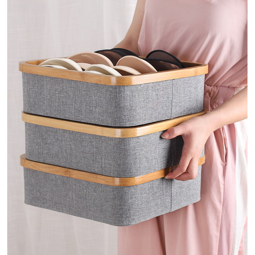 3 Cell Non-Lidded Square Underwear Storage Basket