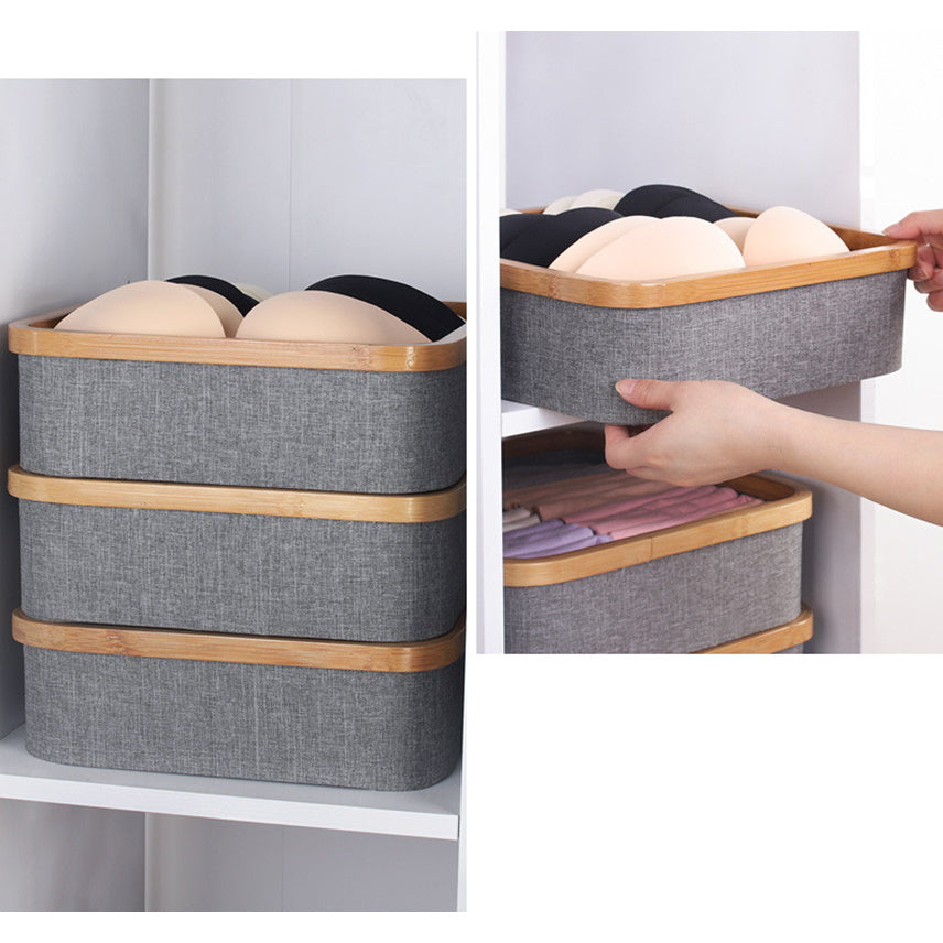 3 Cell Non-Lidded Square Underwear Storage Basket