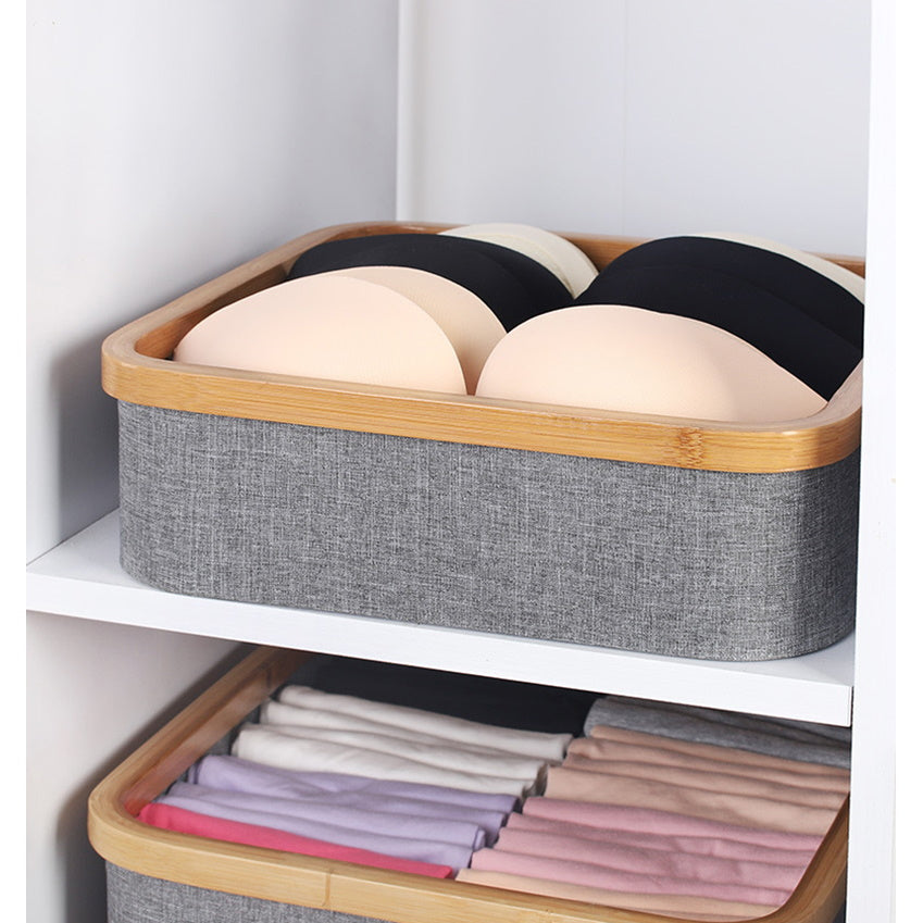4 Cell Non-Lidded Square Underwear Storage Basket