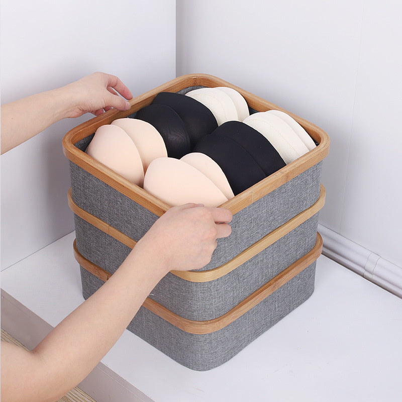 4 Cell Non-Lidded Square Underwear Storage Basket