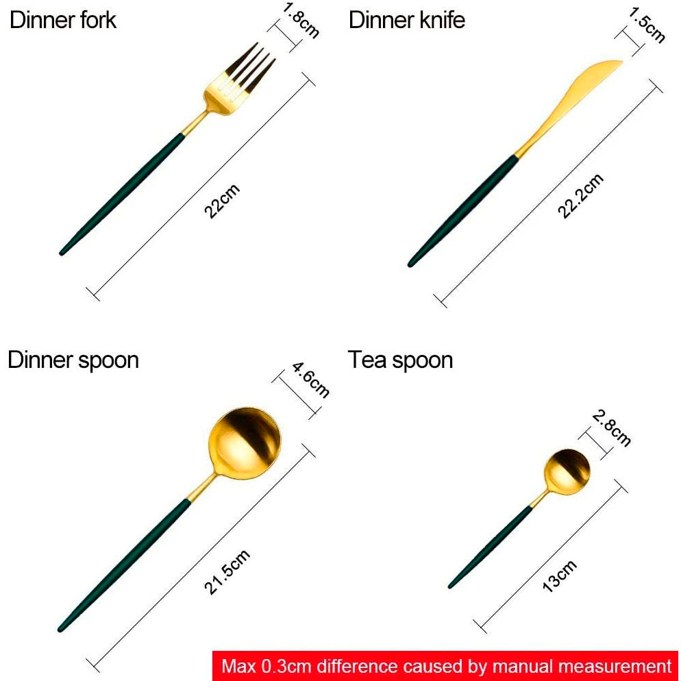 4 pcs. Dual Color Stainless Steel Utensils Set
