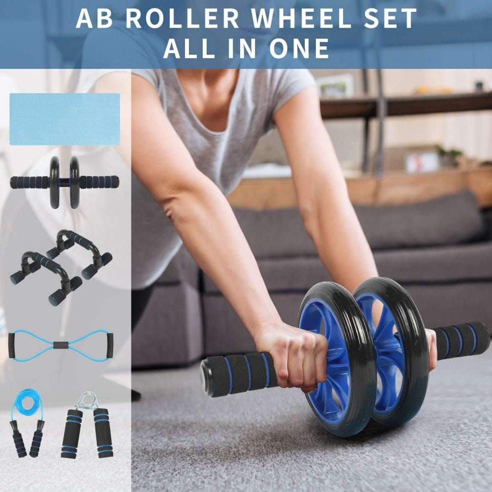 5in1 Ab Roller Push Up Home Gym Workout Set