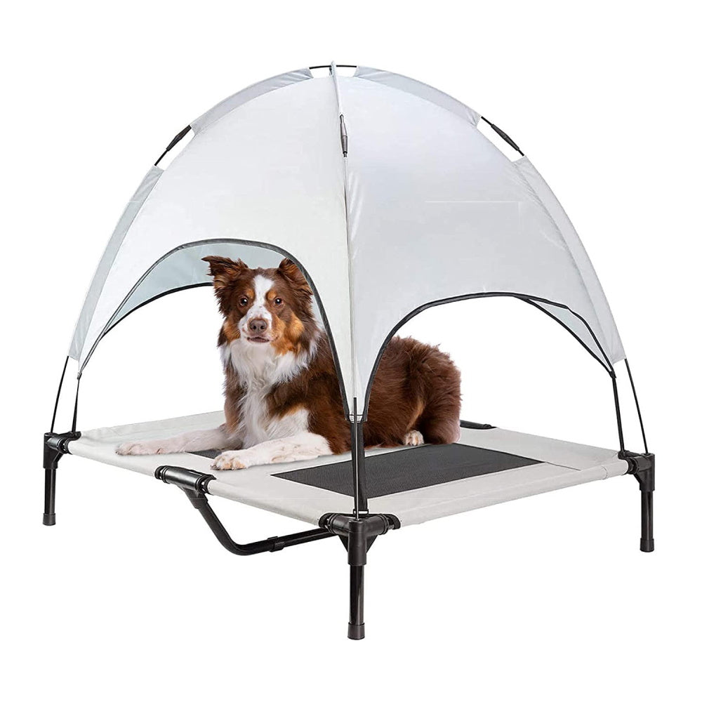 Elevated Outdoor Dog Bed with Canopy