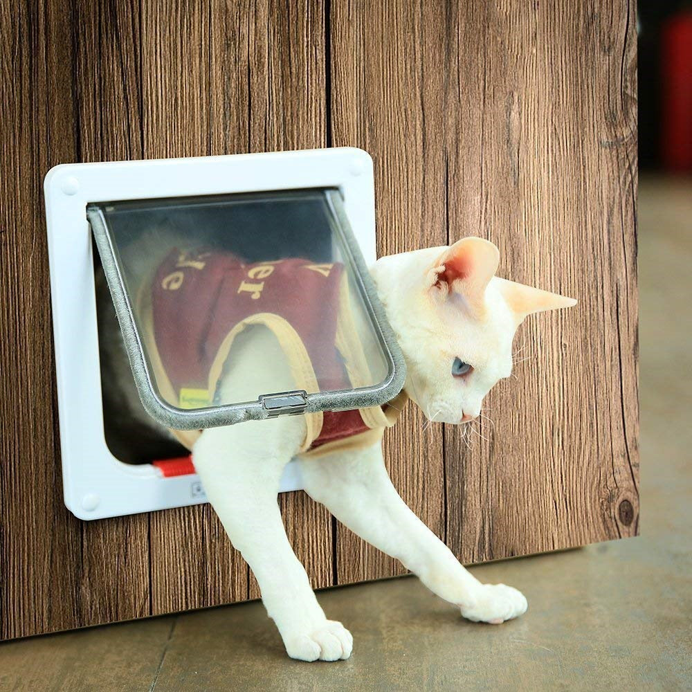 Cat Flap Door Magnetic Pet Door with 4 Way Lock