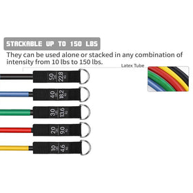 150lbs Exercise Training Resistance Bands Set