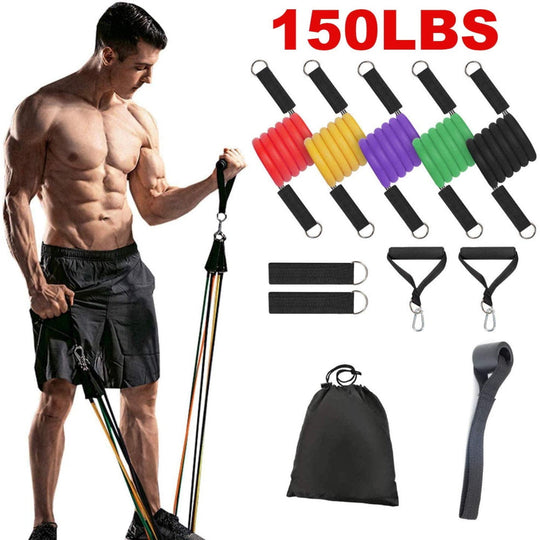 150lbs Exercise Training Resistance Bands Set