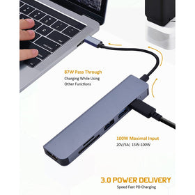 6 in1 USB C Laptop Docking Station with 4K HDMI