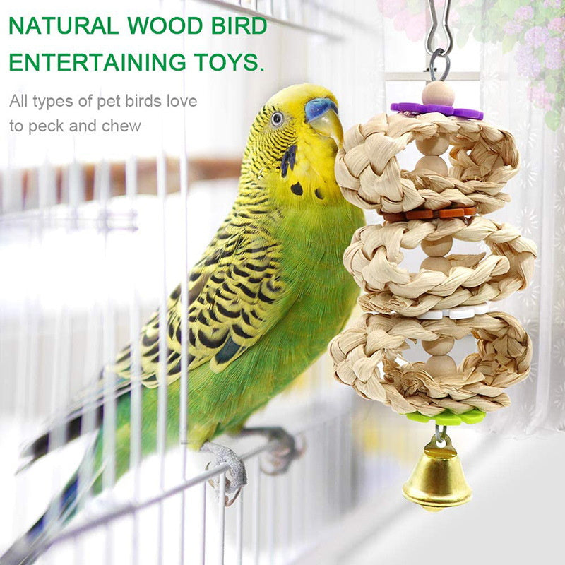 Parrots Chewing Natural Wood Toy Set - 8pc