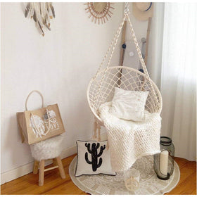 Handmade Macrame Swing Hammock Chair - White