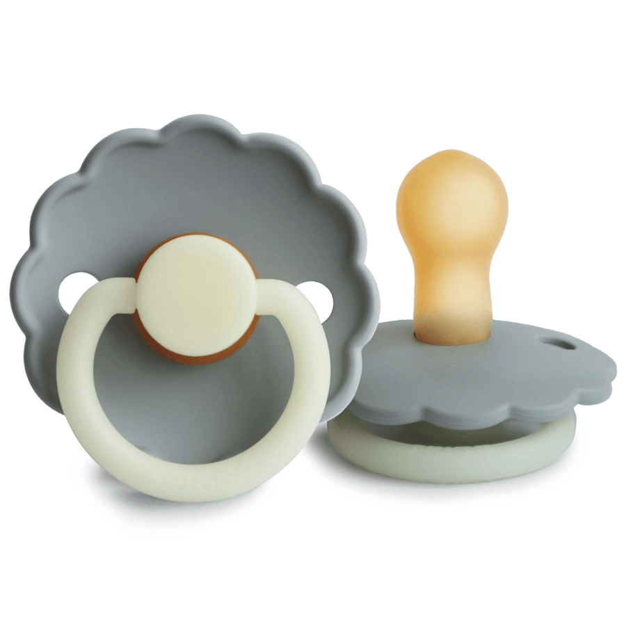 FRIGG Daisy Natural Rubber Pacifier 2 Pack - French Grey Night
