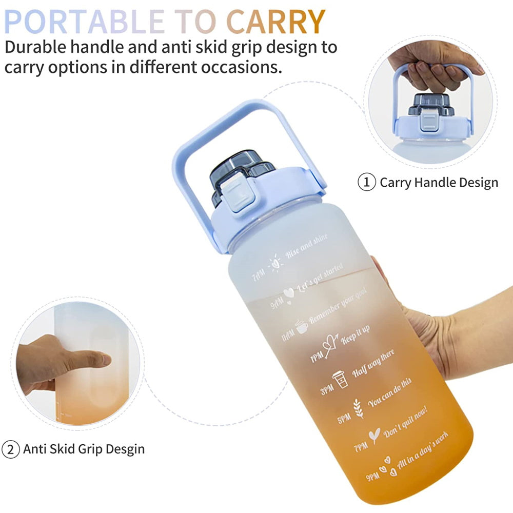 2000mL Outdoor Sports Reminder Time Water Bottle