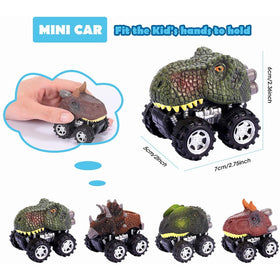 6-pack Pull Back Dinosaur Toys Monster SUV Set
