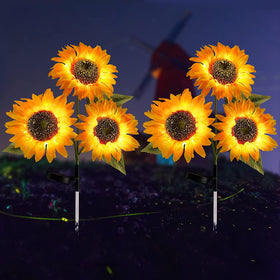 3-Head Sunflower Solar Outdoor Garden Lights