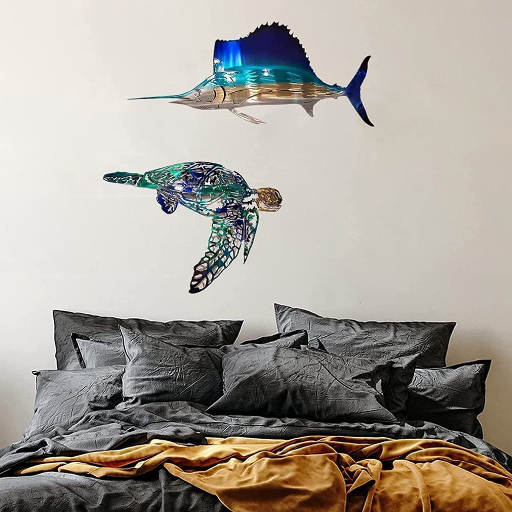 Marine Life Metal Wall Art Decor - Swordfish